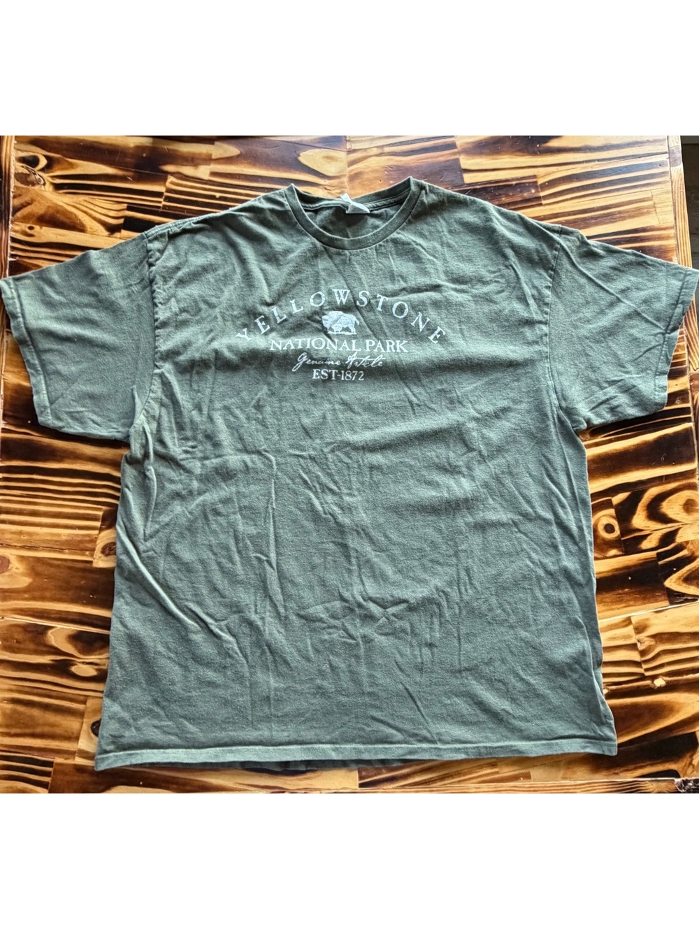 Yellowstone National Park olive green T-shirt